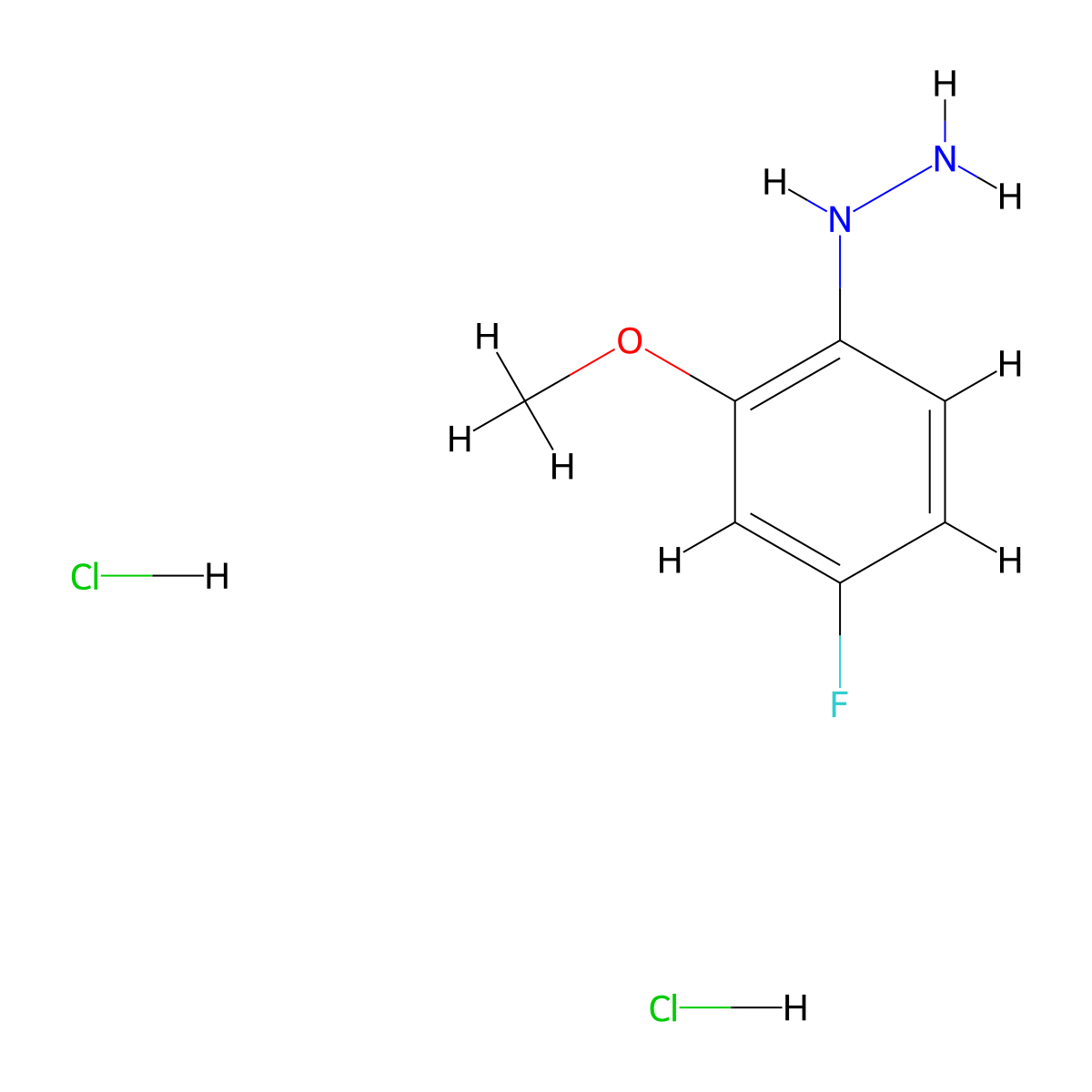 (4-Fluoro-2-methoxyphenyl)hydrazine dihydrochloride molecular structure, CAS 1803592-38-2