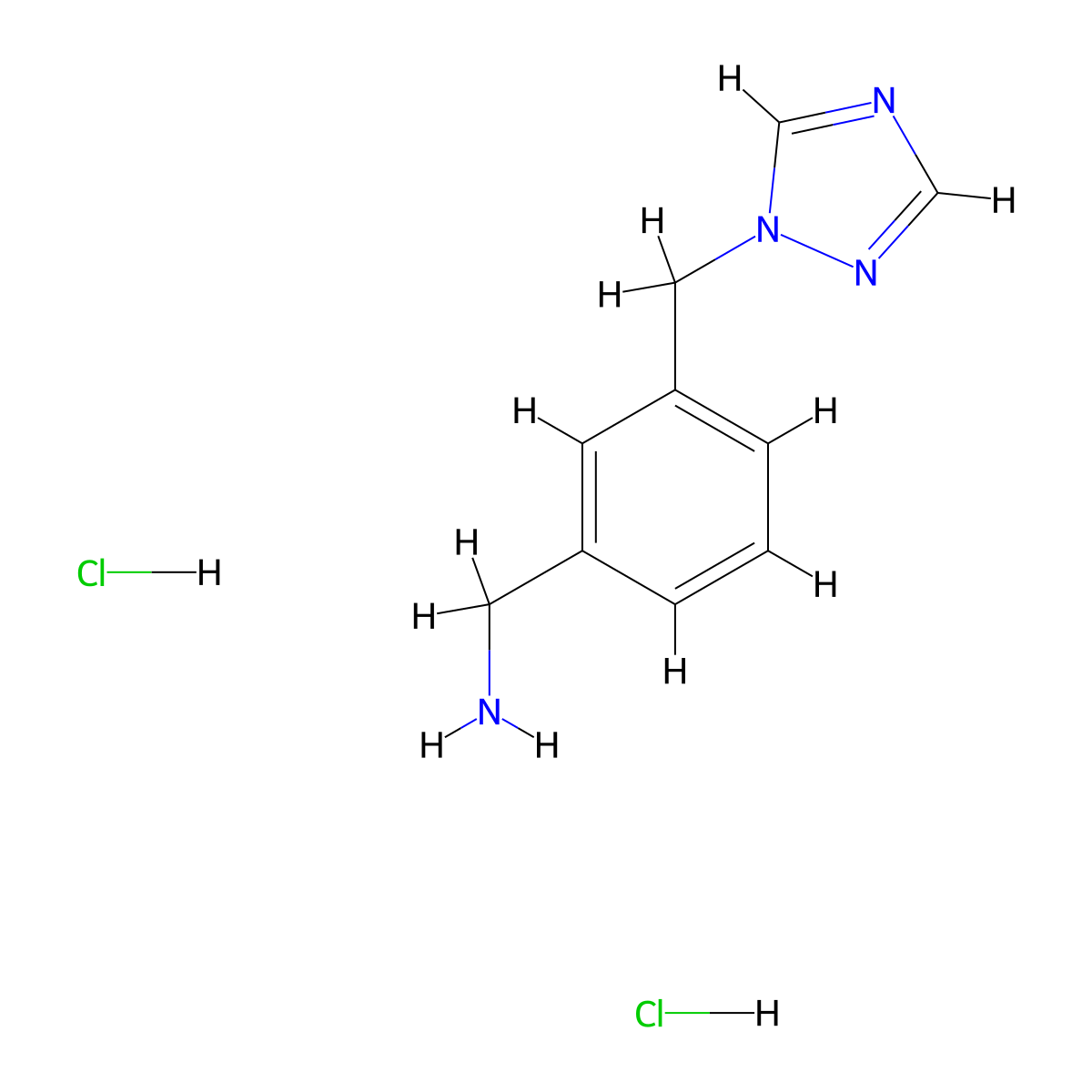 1-{3-[(1H-1,2,4-triazol-1-yl)methyl]phenyl}methanamine dihydrochloride molecular structure, CAS 1803592-42-8