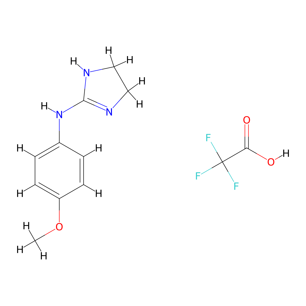 N-(4-methoxyphenyl)-4,5-dihydro-1H-imidazol-2-amine, trifluoroacetic acid molecular structure, CAS 1803592-44-0
