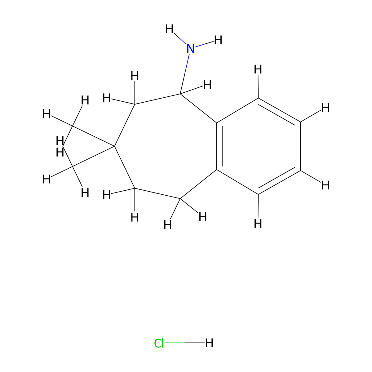 7,7-dimethyl-6,7,8,9-tetrahydro-5H-benzo[7]annulen-5-amine hydrochloride molecular structure, CAS 1803592-48-4