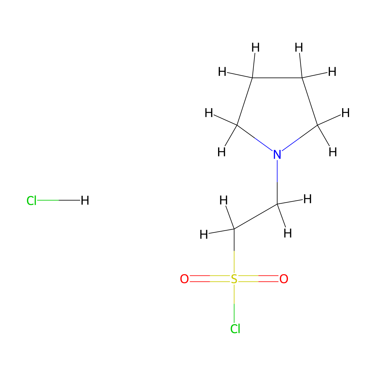 2-(Pyrrolidin-1-yl)ethane-1-sulfonyl chloride hydrochloride molecular structure, CAS 1803592-55-3