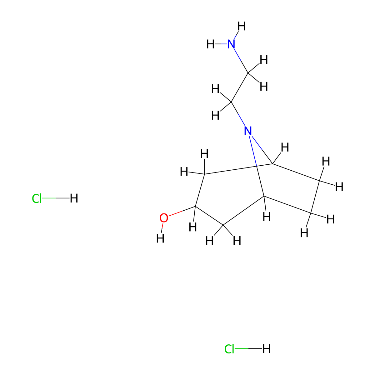 8-(2-Aminoethyl)-8-azabicyclo(3.2.1)octan-3-ol dihydrochloride molecular structure, CAS 1803592-58-6