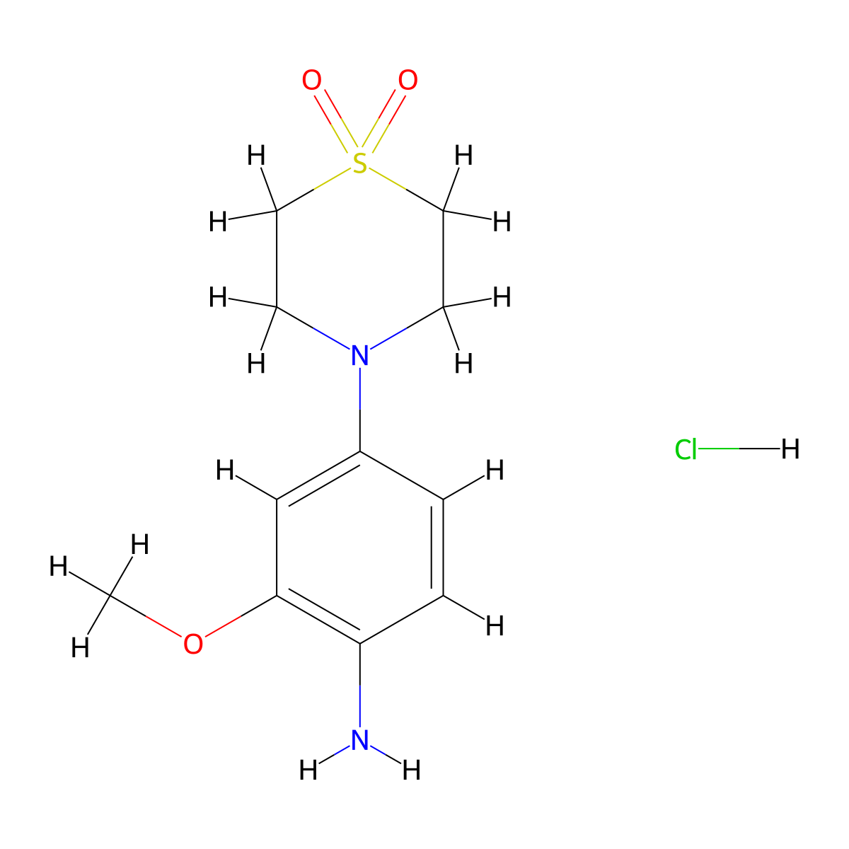 4-(4-Amino-3-methoxyphenyl)-1lambda6-thiomorpholine-1,1-dione hydrochloride molecular structure, CAS 1803592-71-3