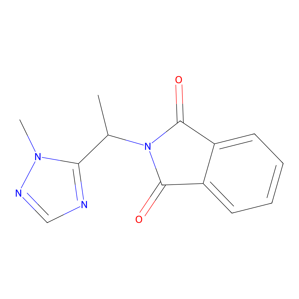 2-[1-(1-methyl-1H-1,2,4-triazol-5-yl)ethyl]-2,3-dihydro-1H-isoindole-1,3-dione molecular structure, CAS 1803592-78-0