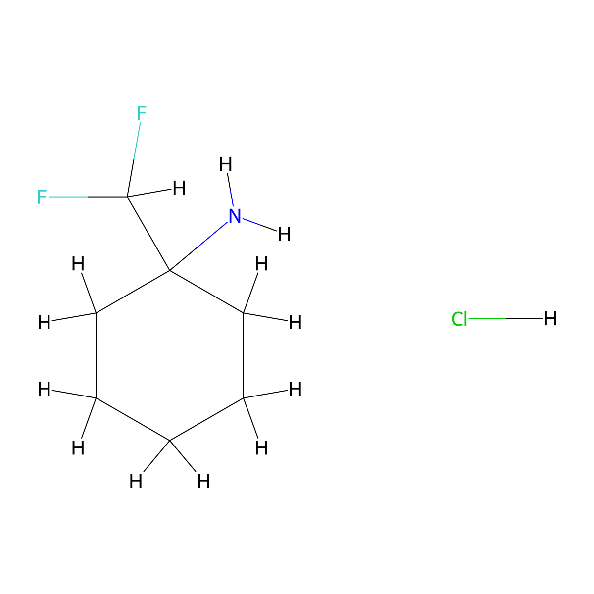 1-(Difluoromethyl)cyclohexan-1-amine hydrochloride molecular structure, CAS 1803592-79-1