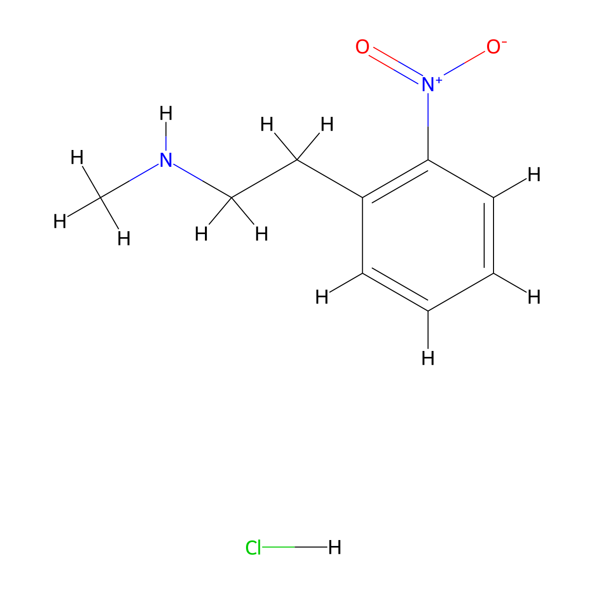 Methyl[2-(2-nitrophenyl)ethyl]amine hydrochloride molecular structure, CAS 1803592-87-1