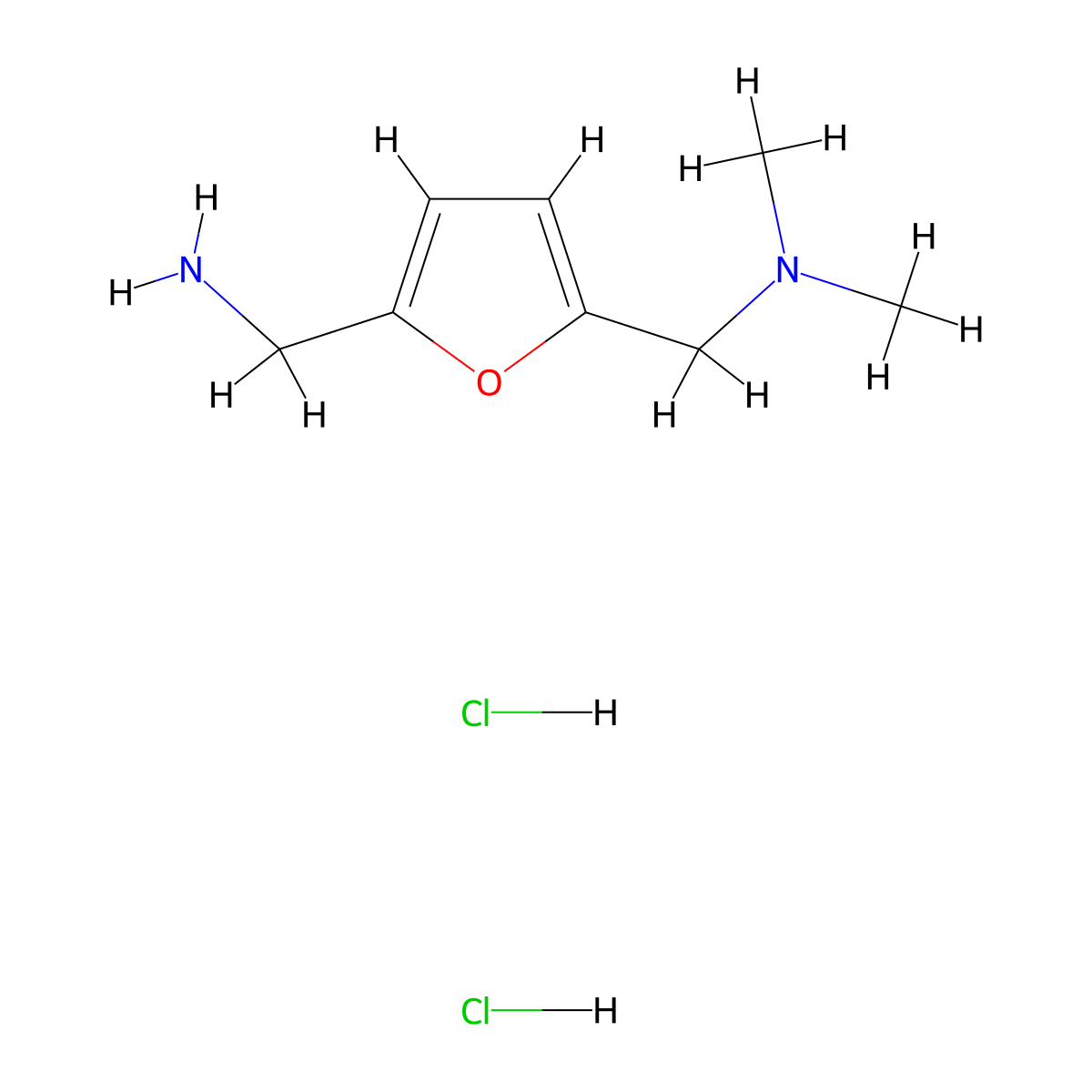 {5-[(Dimethylamino)methyl]furan-2-yl}methanamine dihydrochloride molecular structure, CAS 1803592-89-3