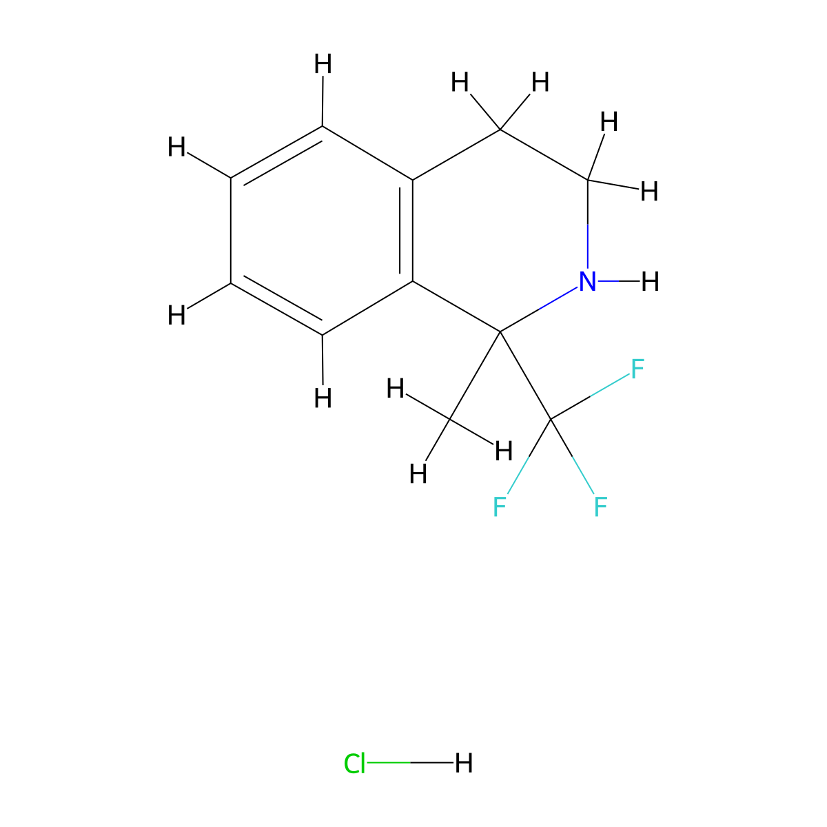1-Methyl-1-(trifluoromethyl)-1,2,3,4-tetrahydroisoquinoline hydrochloride molecular structure, CAS 1803592-91-7