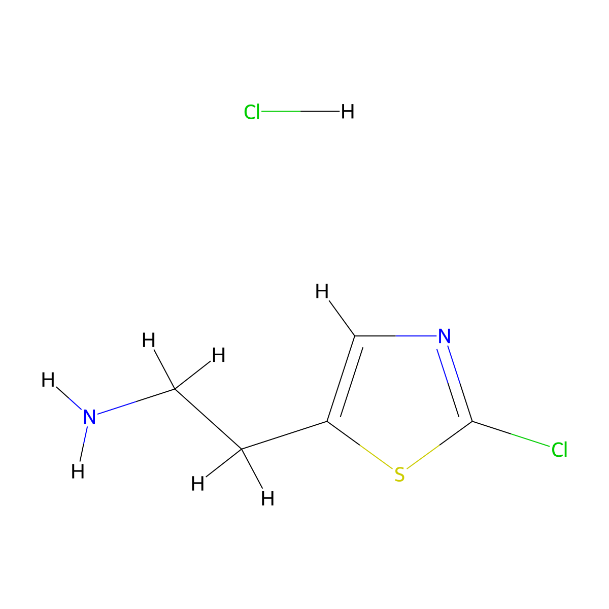2-(2-Chloro-1,3-thiazol-5-yl)ethan-1-amine hydrochloride molecular structure, CAS 1803592-95-1