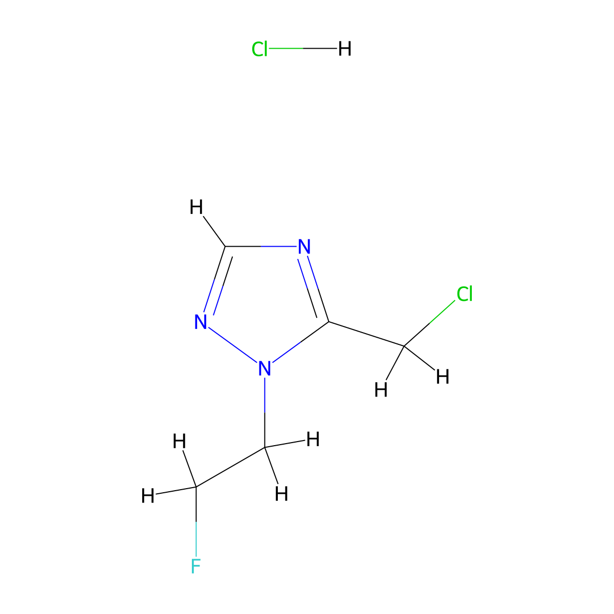 5-(chloromethyl)-1-(2-fluoroethyl)-1H-1,2,4-triazole hydrochloride molecular structure, CAS 1803592-97-3