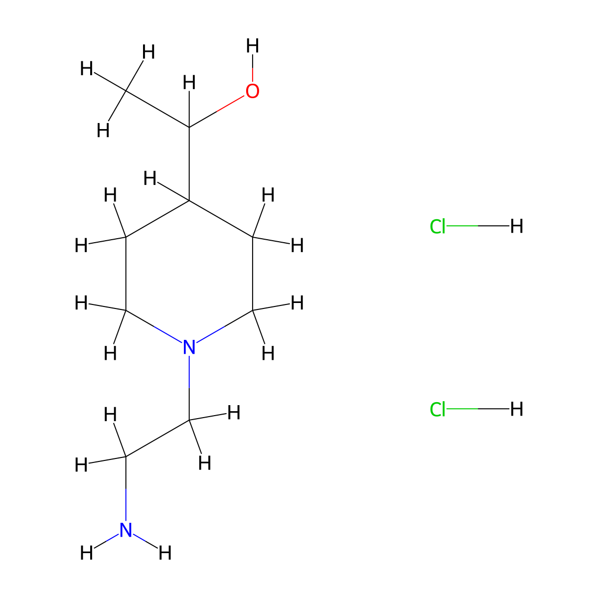 1-[1-(2-Aminoethyl)piperidin-4-yl]ethan-1-ol dihydrochloride molecular structure, CAS 1803592-98-4