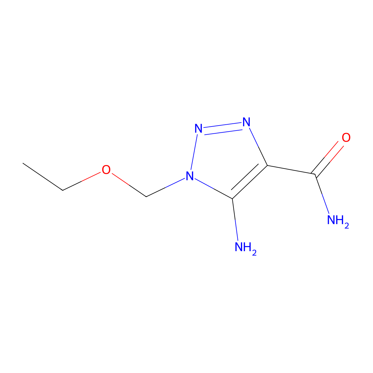5-amino-1-(ethoxymethyl)-1H-1,2,3-triazole-4-carboxamide molecular structure, CAS 1803593-02-3
