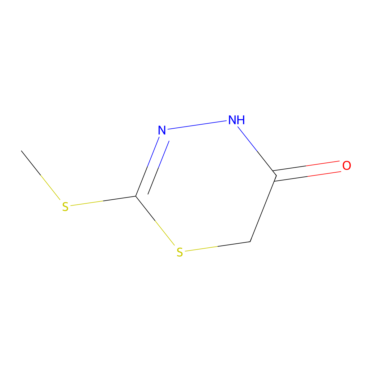2-(methylsulfanyl)-5,6-dihydro-4H-1,3,4-thiadiazin-5-one molecular structure, CAS 1803593-04-5