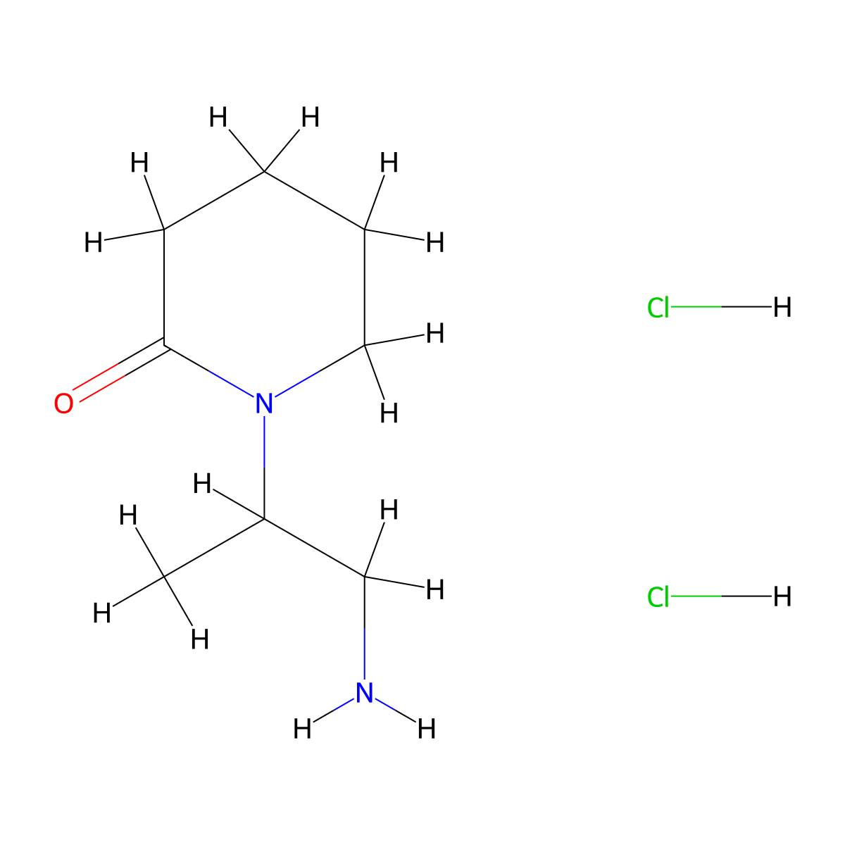 1-(1-Aminopropan-2-yl)piperidin-2-one dihydrochloride molecular structure, CAS 1803593-12-5