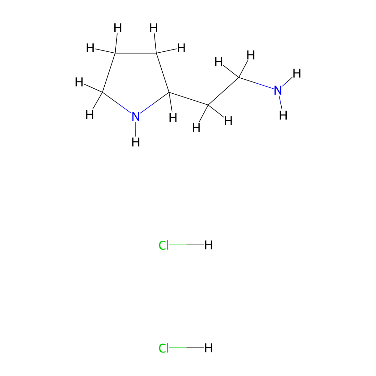 2-(Pyrrolidin-2-yl)ethan-1-amine dihydrochloride molecular structure, CAS 1803593-20-5