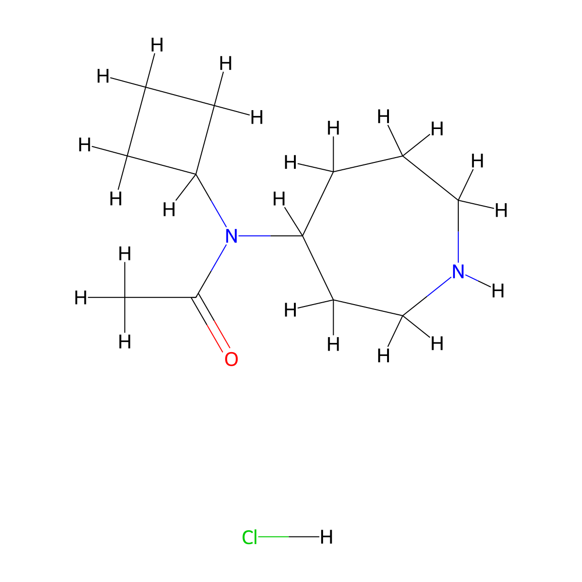 N-(Azepan-4-yl)-N-cyclobutylacetamide hydrochloride molecular structure, CAS 1803593-24-9