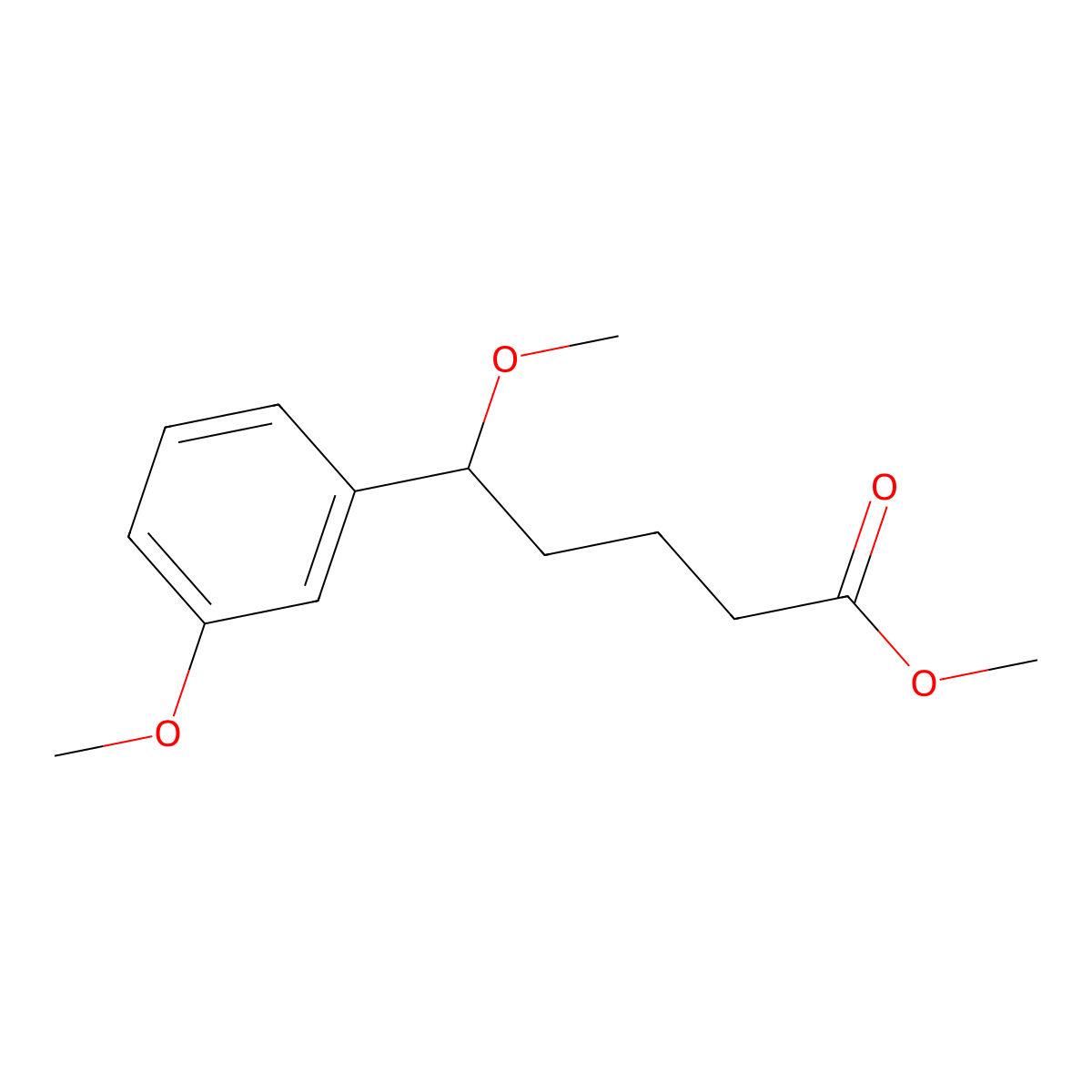 Methyl 5-methoxy-5-(3-methoxyphenyl)pentanoate molecular structure, CAS 1803593-25-0
