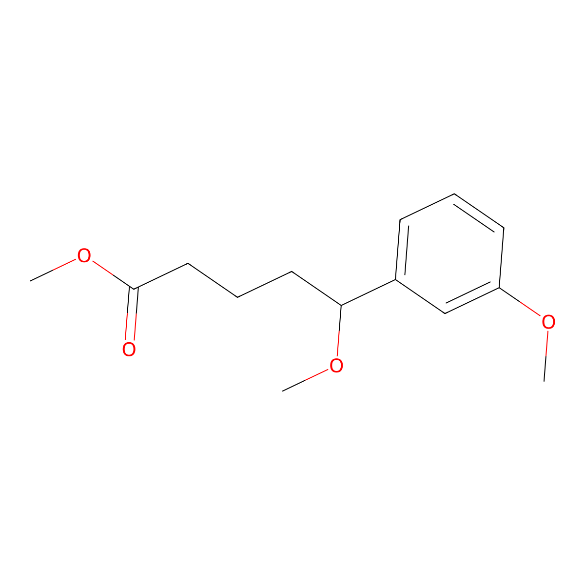 Methyl 5-methoxy-5-(3-methoxyphenyl)pentanoate molecular structure, CAS 1803593-25-0