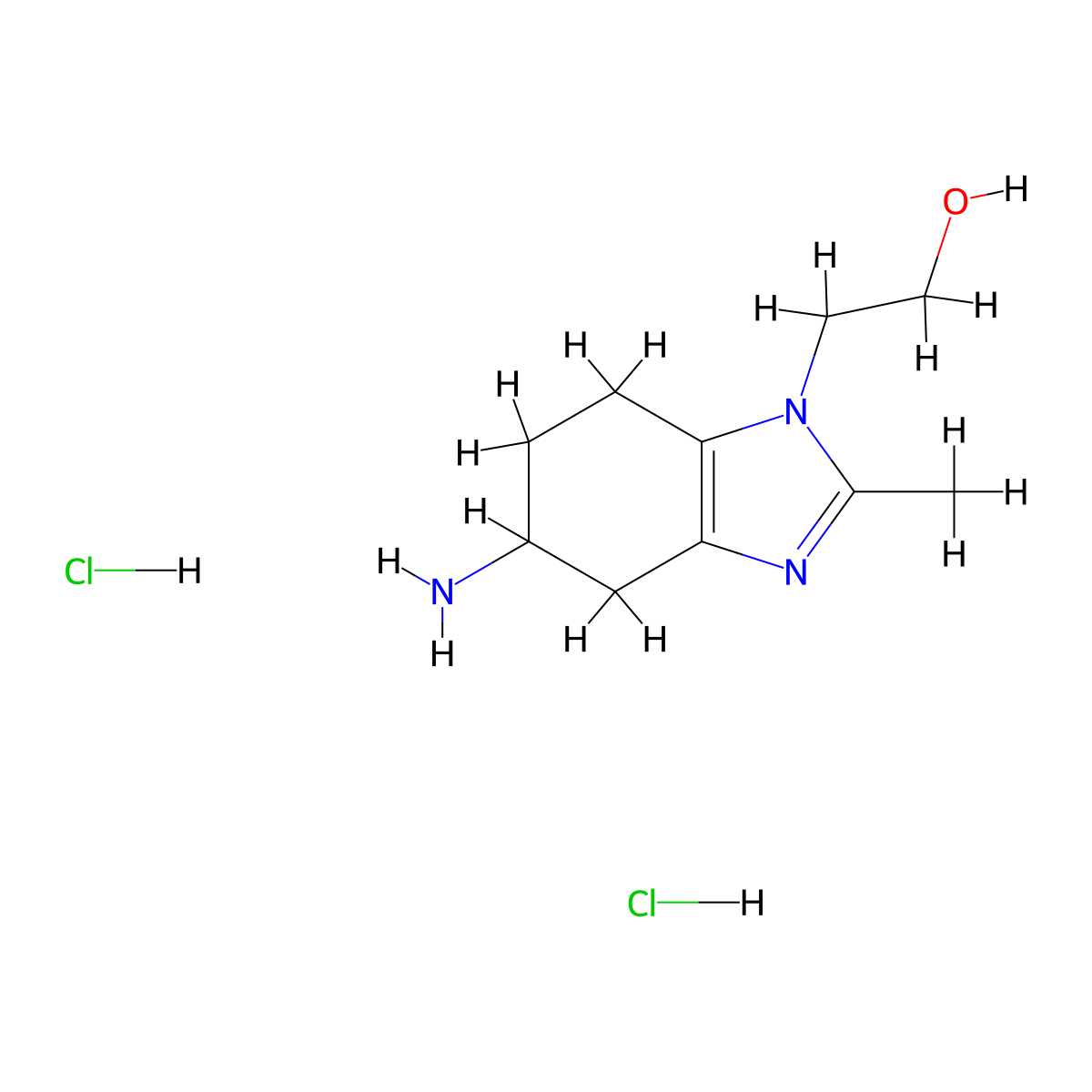 2-(5-amino-2-methyl-4,5,6,7-tetrahydro-1H-1,3-benzodiazol-1-yl)ethan-1-ol dihydrochloride molecular structure, CAS 1803593-27-2