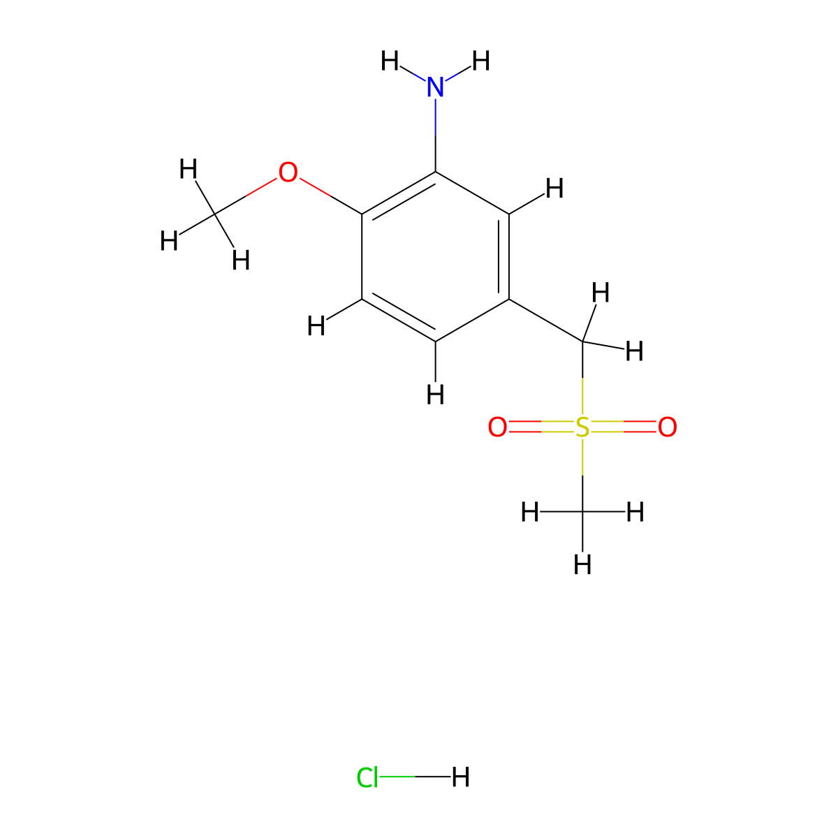 5-(Methanesulfonylmethyl)-2-methoxyaniline hydrochloride molecular structure, CAS 1803593-30-7