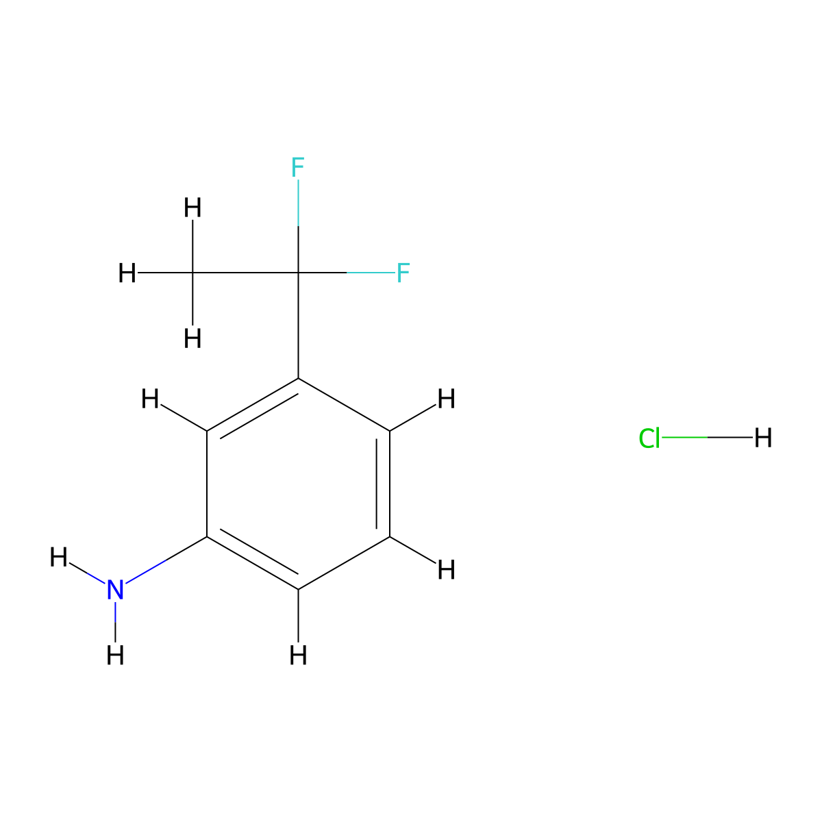 3-(1,1-Difluoroethyl)aniline hydrochloride molecular structure, CAS 1803593-33-0