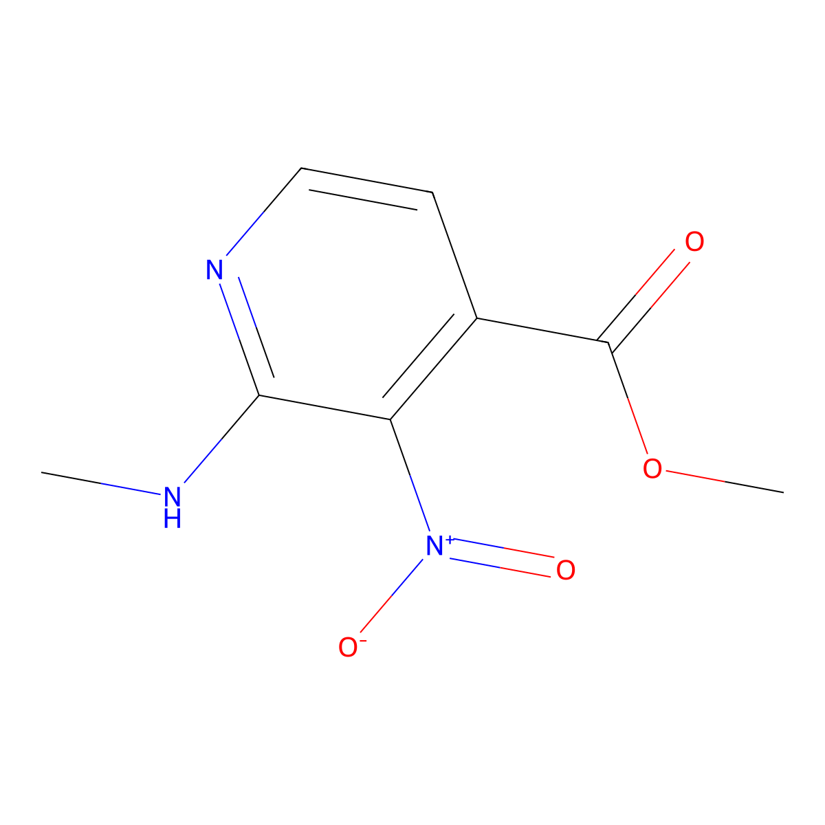 Methyl 2-(methylamino)-3-nitropyridine-4-carboxylate molecular structure, CAS 1803593-34-1