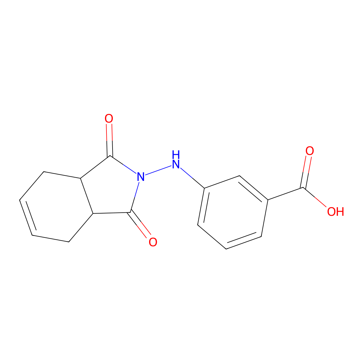 3-((1,3-dioxo-2,3,3a,4,7,7a-hexahydro-1H-isoindol-2-yl)amino)benzoic acid molecular structure, CAS 1803593-41-0