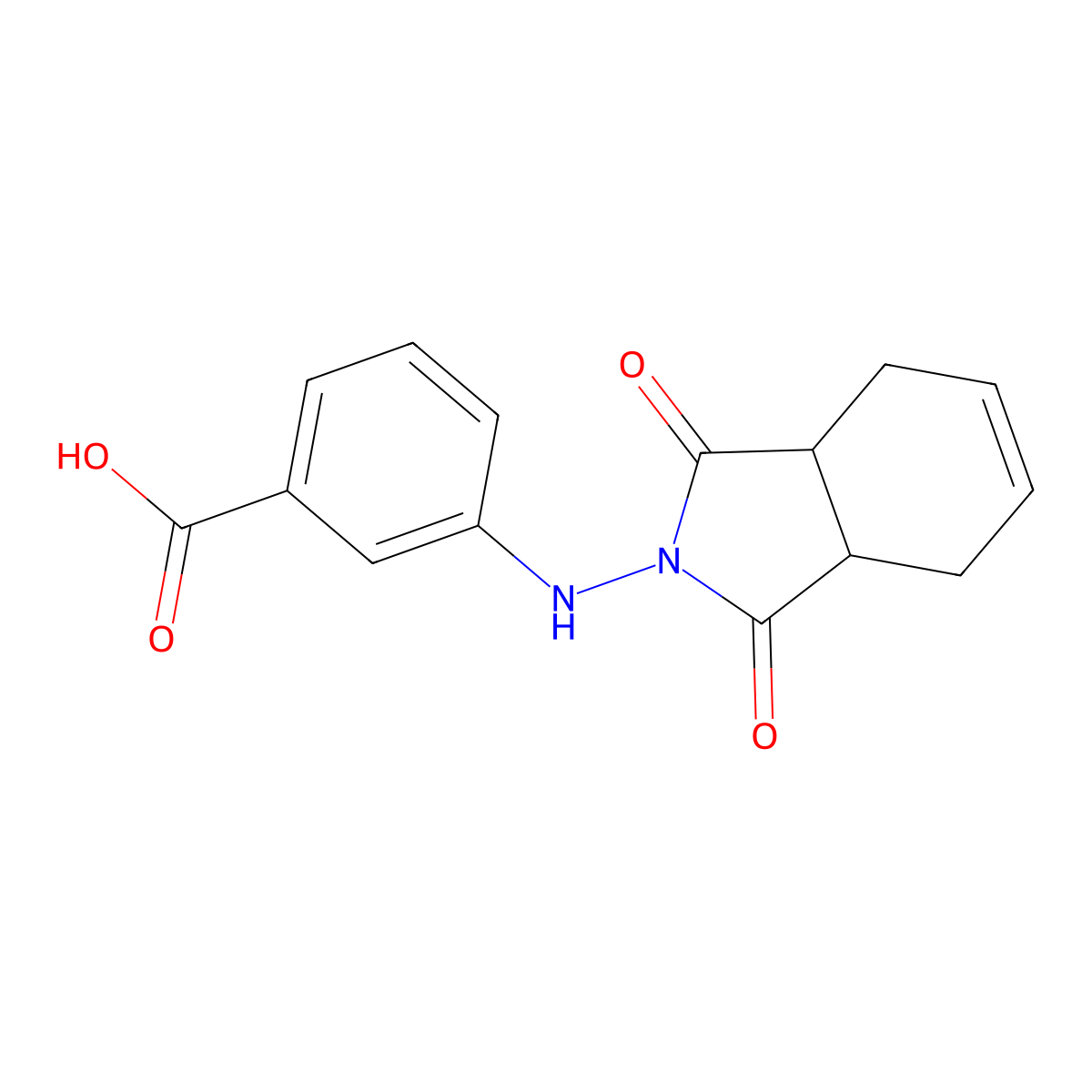 3-((1,3-dioxo-2,3,3a,4,7,7a-hexahydro-1H-isoindol-2-yl)amino)benzoic acid molecular structure, CAS 1803593-41-0