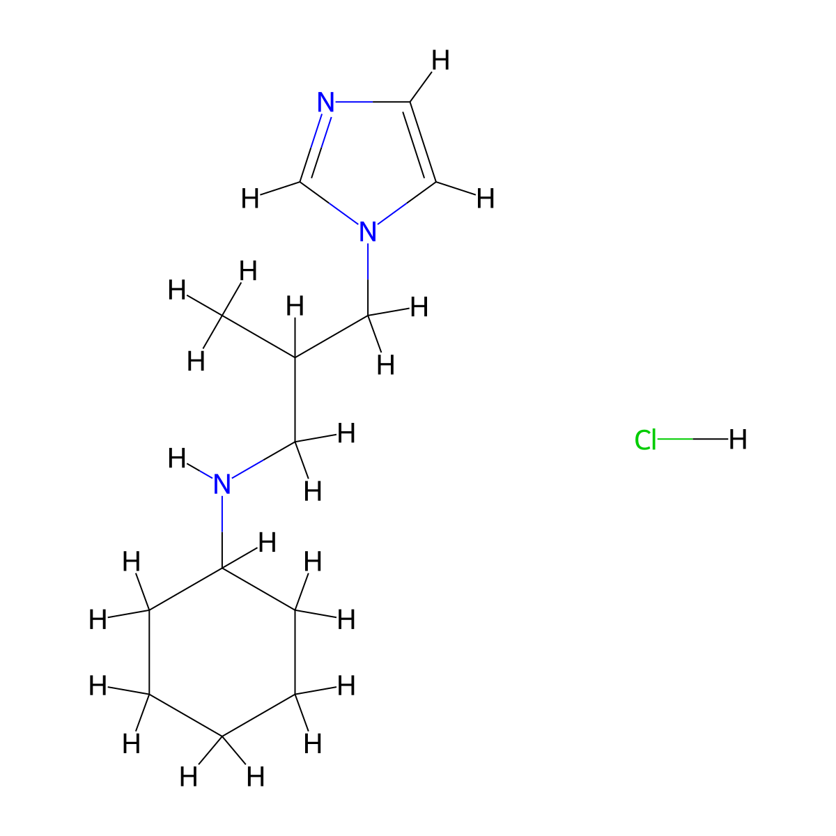 N-[3-(1H-imidazol-1-yl)-2-methylpropyl]cyclohexanamine hydrochloride molecular structure, CAS 1803593-50-1