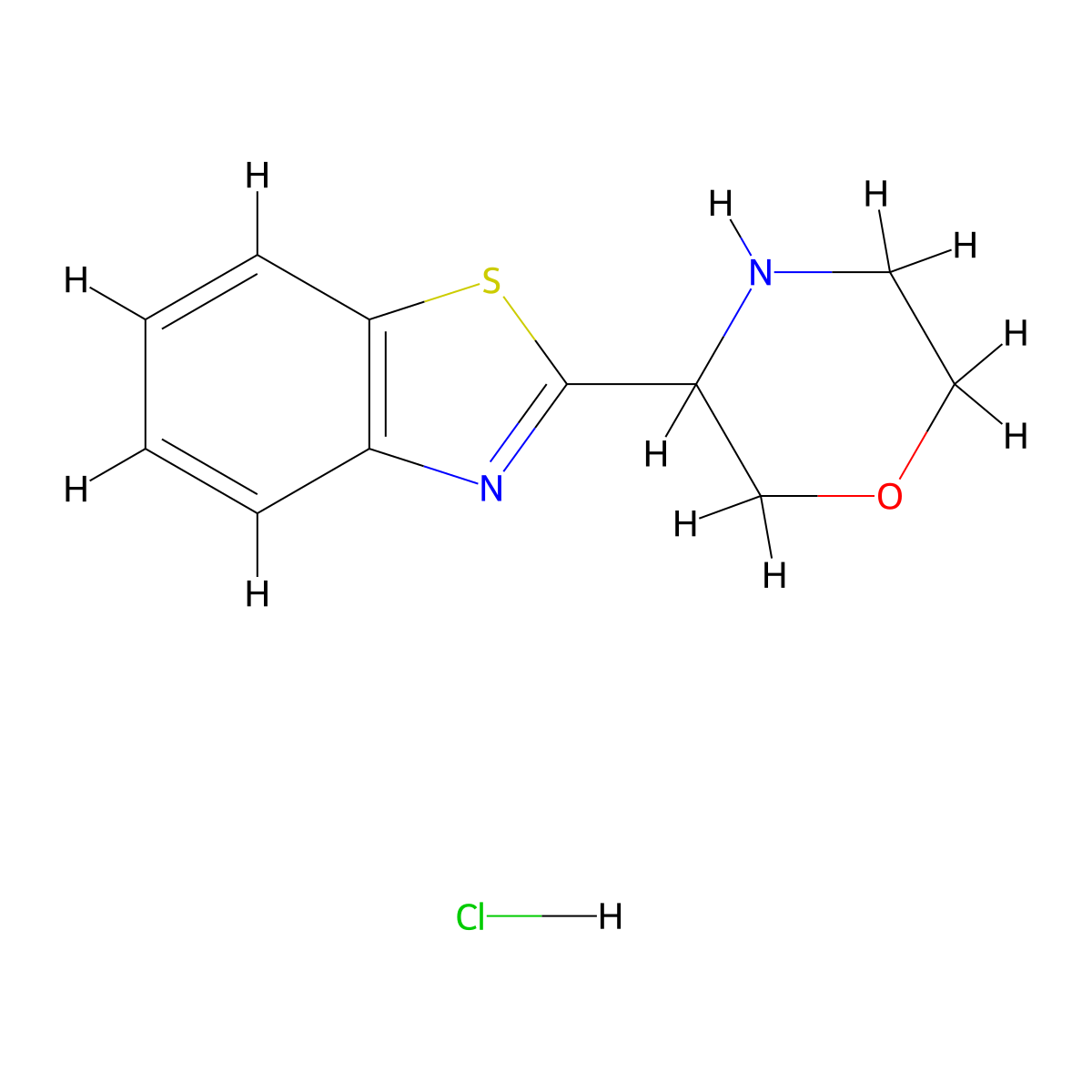 2-(Morpholin-3-yl)-1,3-benzothiazole hydrochloride molecular structure, CAS 1803593-52-3