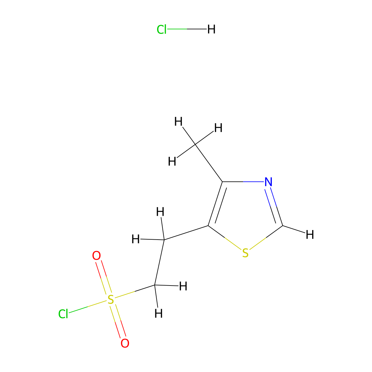 2-(4-Methyl-1,3-thiazol-5-yl)ethane-1-sulfonyl chloride hydrochloride molecular structure, CAS 1803593-54-5