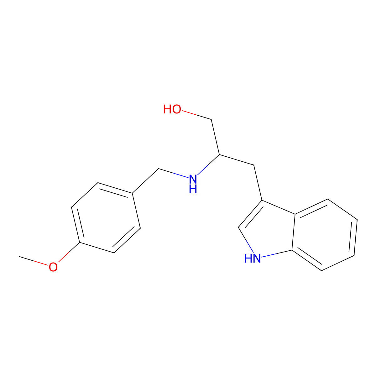 3-(1H-indol-3-yl)-2-{[(4-methoxyphenyl)methyl]amino}propan-1-ol molecular structure, CAS 1803593-64-7