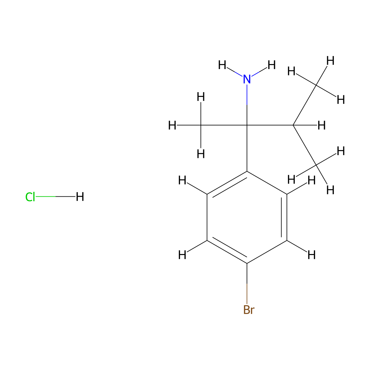 2-(4-Bromophenyl)-3-methylbutan-2-amine hydrochloride molecular structure, CAS 1803593-70-5