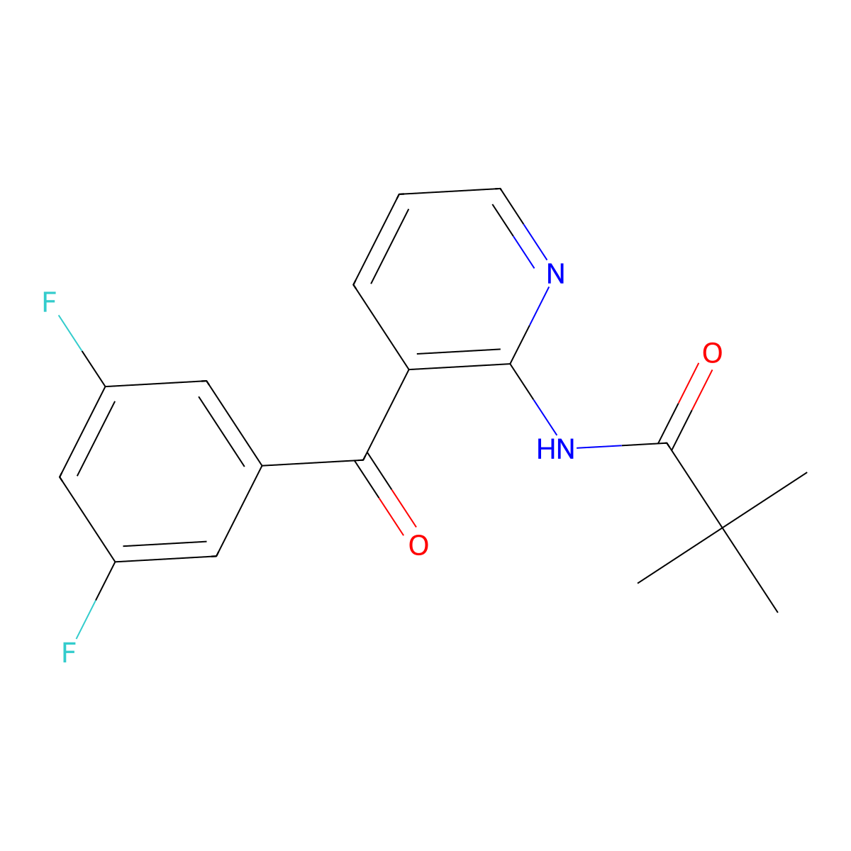 N-[3-(3,5-difluorobenzoyl)pyridin-2-yl]-2,2-dimethylpropanamide molecular structure, CAS 1803593-80-7