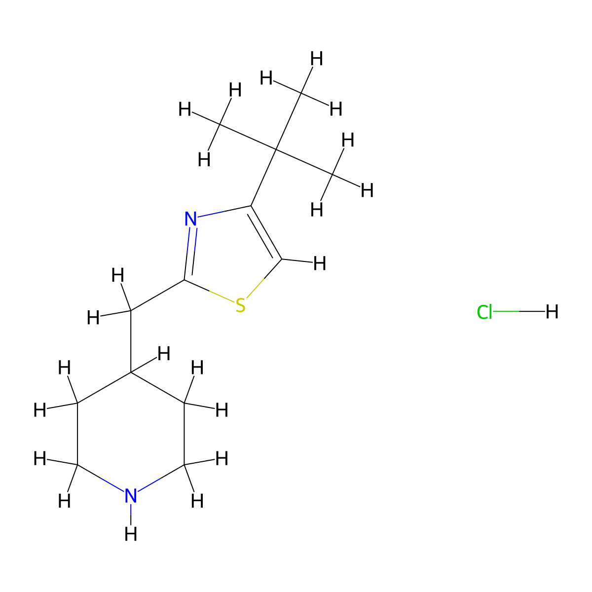 4-[(4-Tert-butyl-1,3-thiazol-2-yl)methyl]piperidine hydrochloride molecular structure, CAS 1803593-83-0