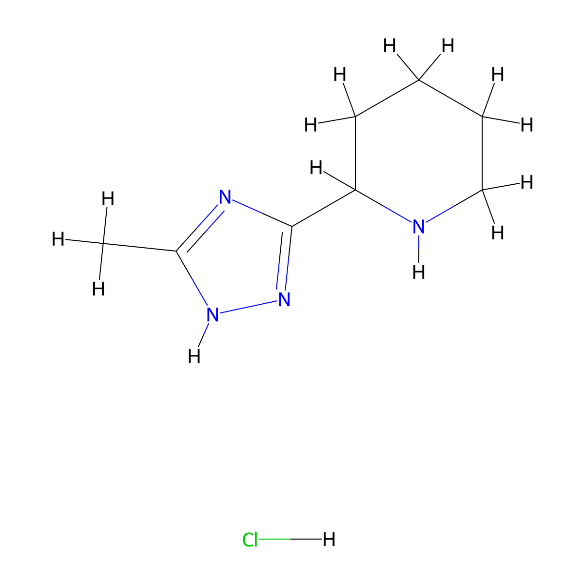 2-(5-methyl-1H-1,2,4-triazol-3-yl)piperidine hydrochloride molecular structure, CAS 1803593-85-2