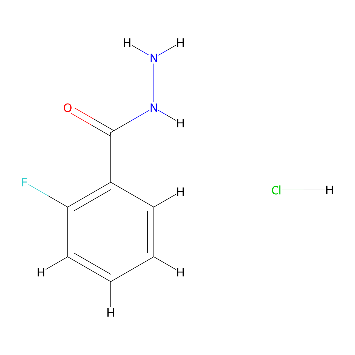 2-Fluorobenzohydrazide hydrochloride molecular structure, CAS 1803593-88-5