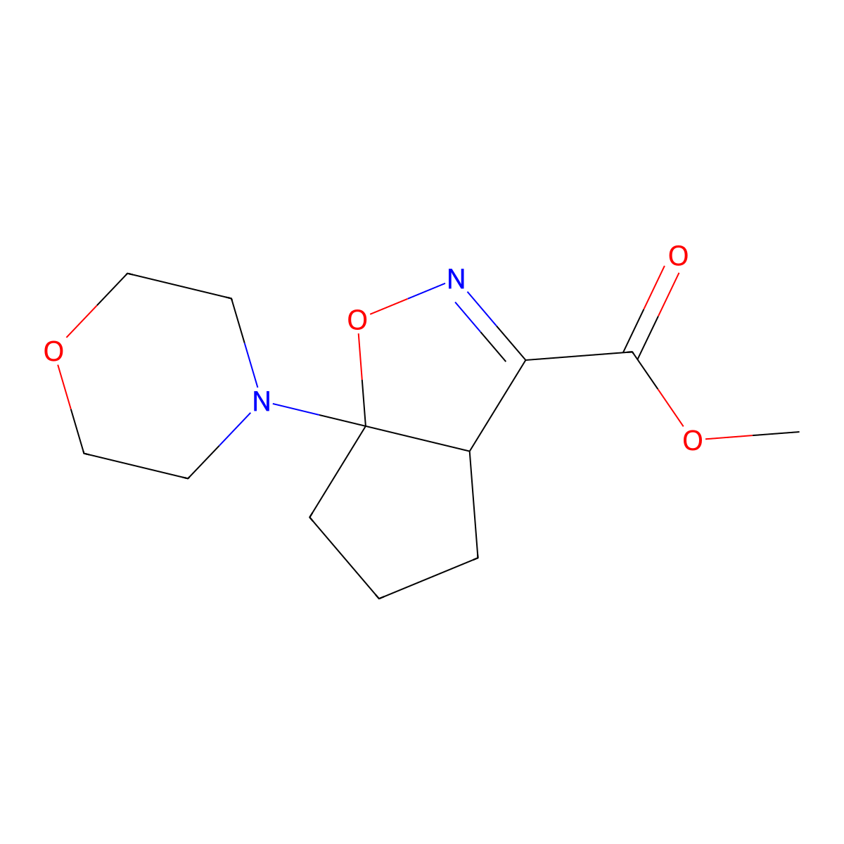 methyl 6a-(morpholin-4-yl)-3aH,4H,5H,6H,6aH-cyclopenta[d][1,2]oxazole-3-carboxylate molecular structure, CAS 1803593-90-9