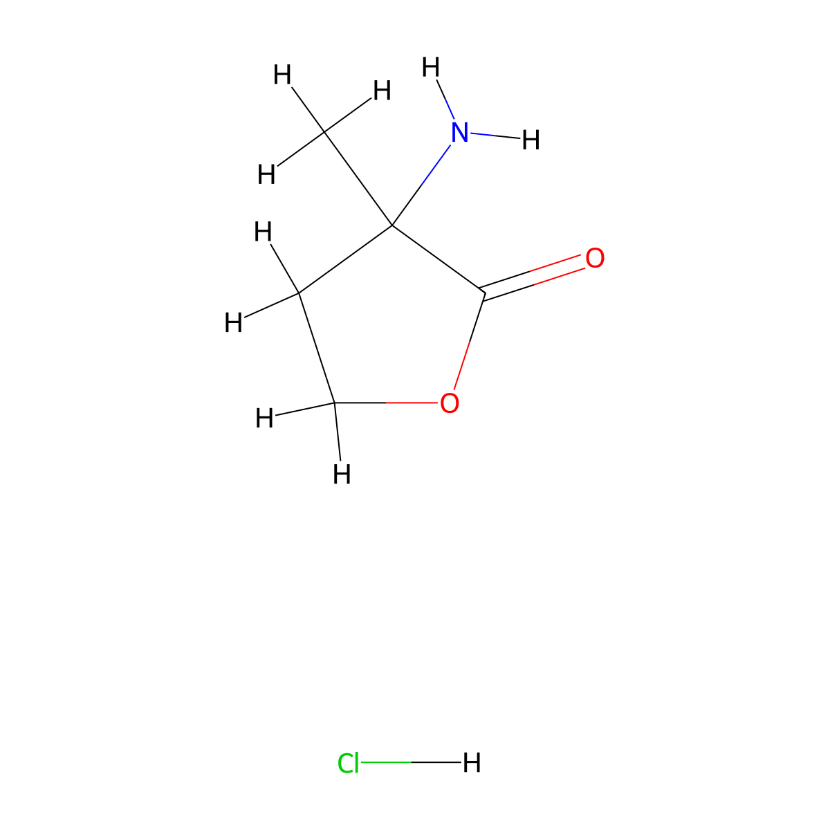 3-Amino-3-methyloxolan-2-one hydrochloride molecular structure, CAS 1803593-99-8