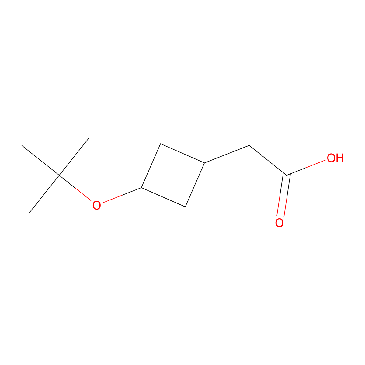 Cyclobutaneacetic acid, 3-(1,1-dimethylethoxy)- molecular structure, CAS 1803594-07-1