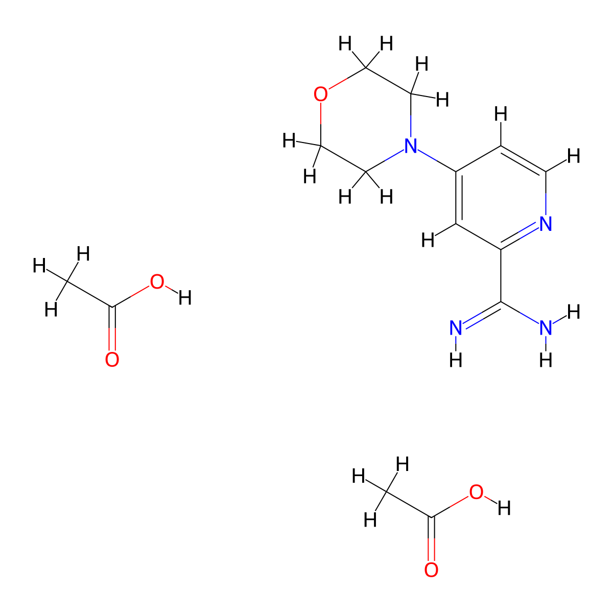 4-(Morpholin-4-yl)pyridine-2-carboximidamide, bis(acetic acid) molecular structure, CAS 1803594-19-5