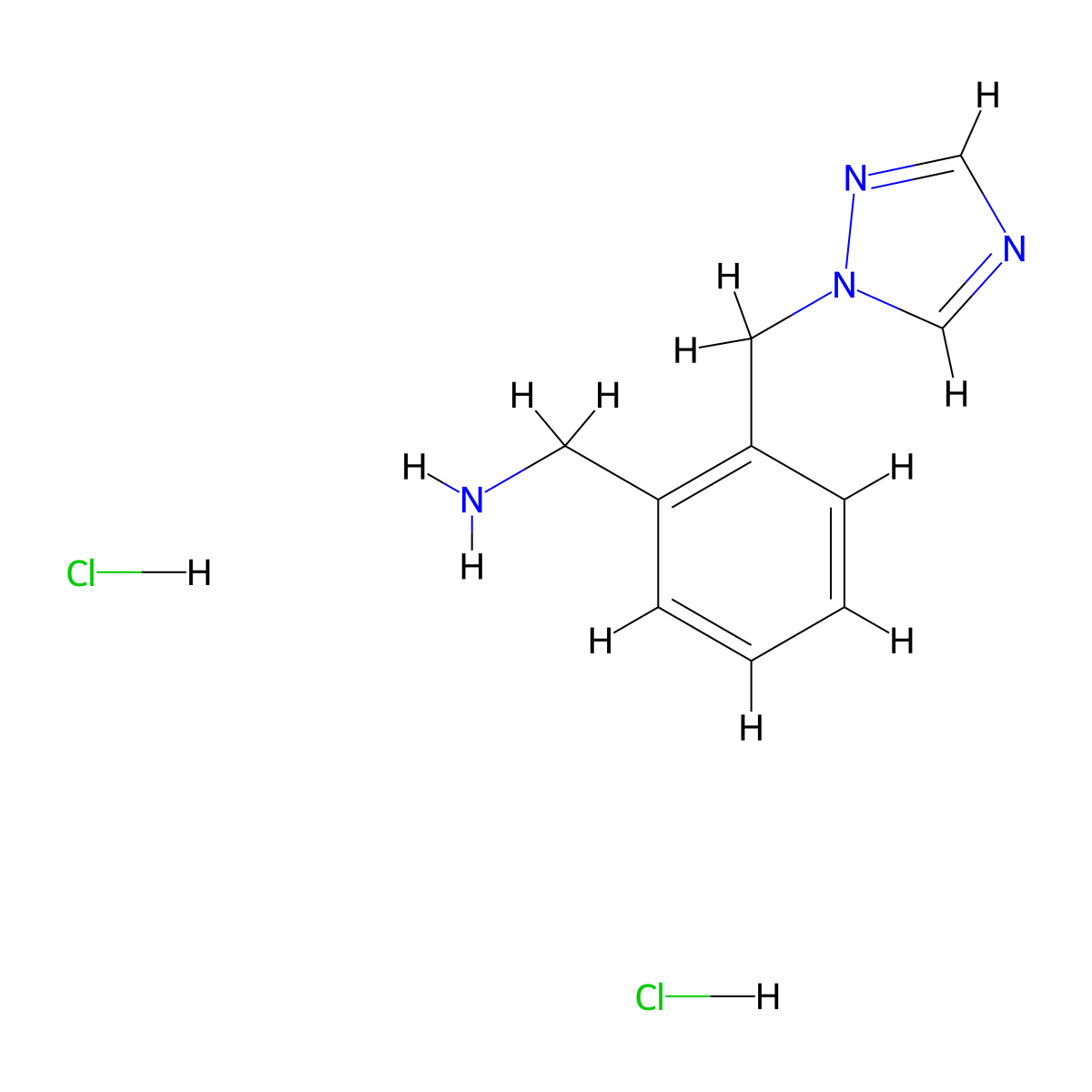 [2-(1H-1,2,4-triazol-1-ylmethyl)phenyl]methanamine dihydrochloride molecular structure, CAS 1803594-21-9