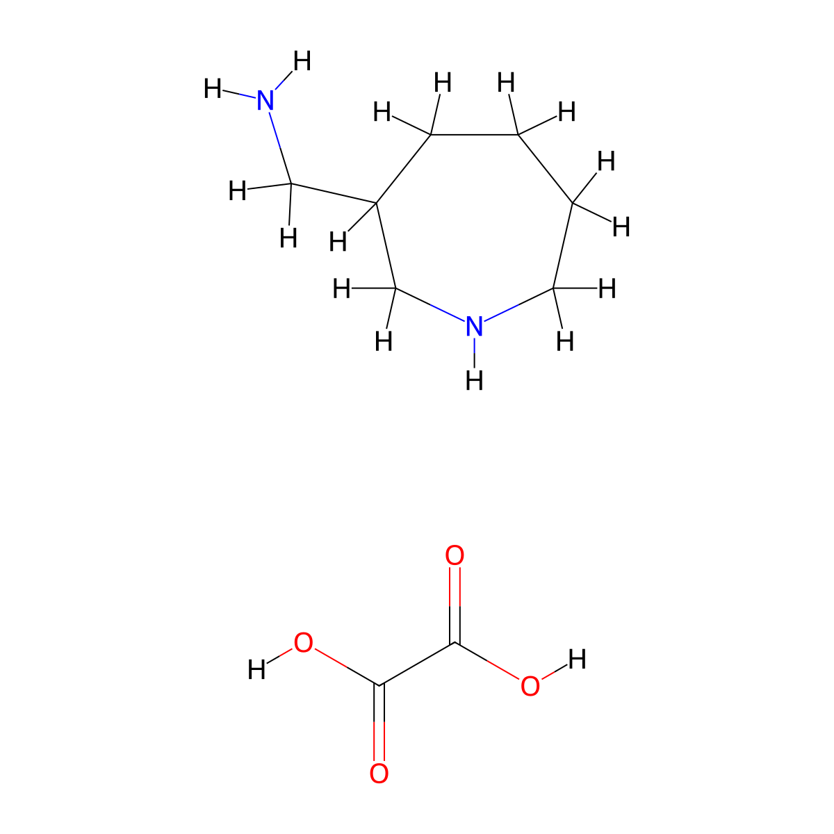 (Azepan-3-yl)methanamine; oxalic acid molecular structure, CAS 1803594-24-2