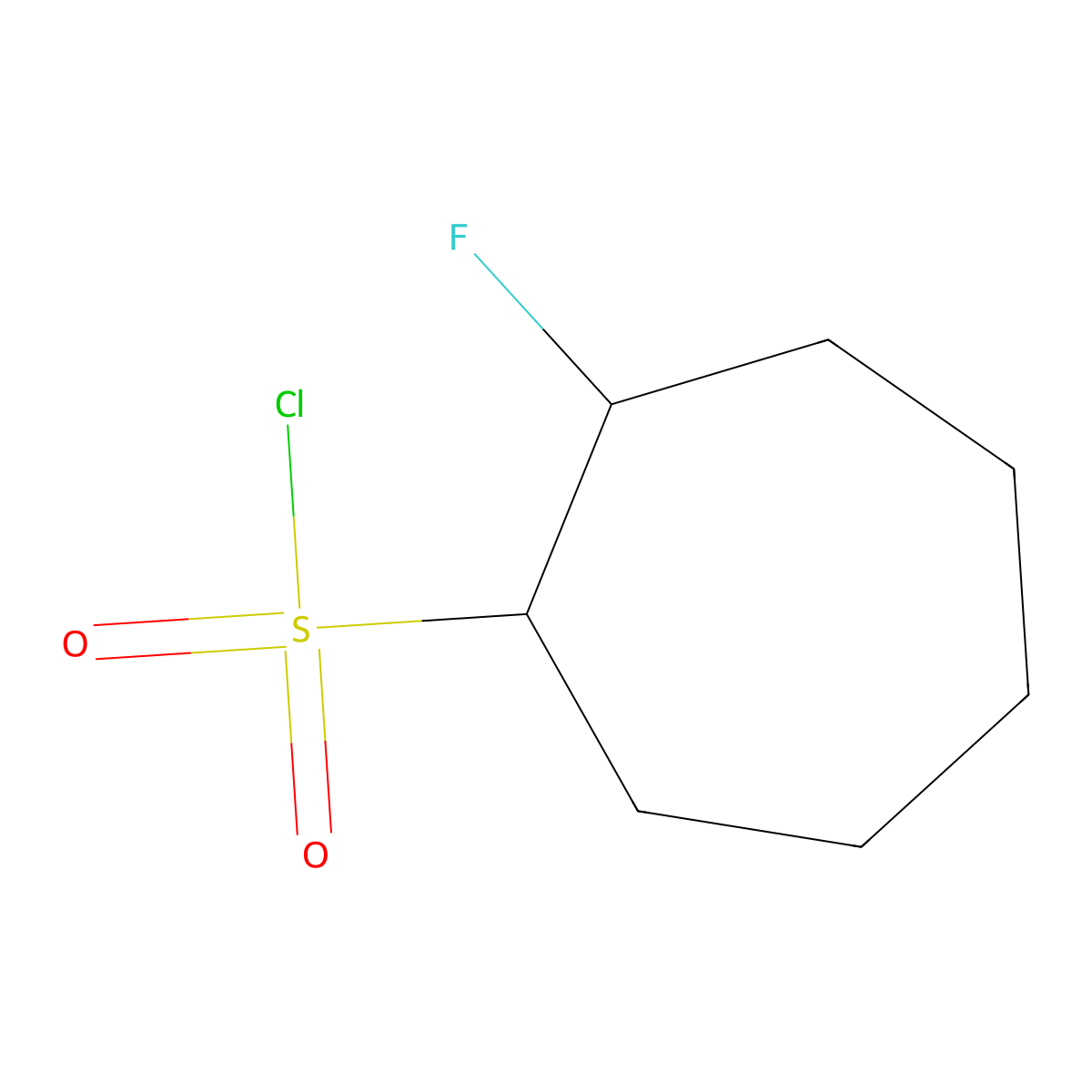 2-Fluorocycloheptane-1-sulfonyl chloride molecular structure, CAS 1803594-26-4