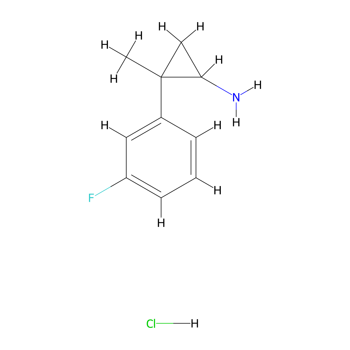 2-(3-Fluorophenyl)-2-methylcyclopropan-1-amine hydrochloride molecular structure, CAS 1803594-32-2