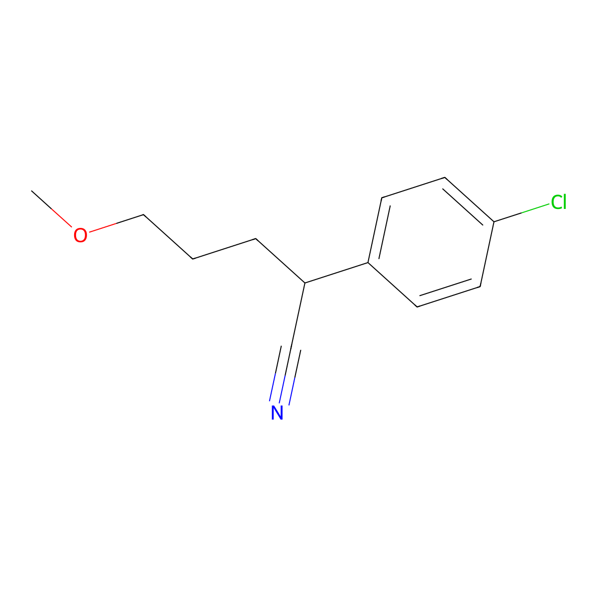 2-(4-Chlorophenyl)-5-methoxypentanenitrile molecular structure, CAS 1803594-33-3