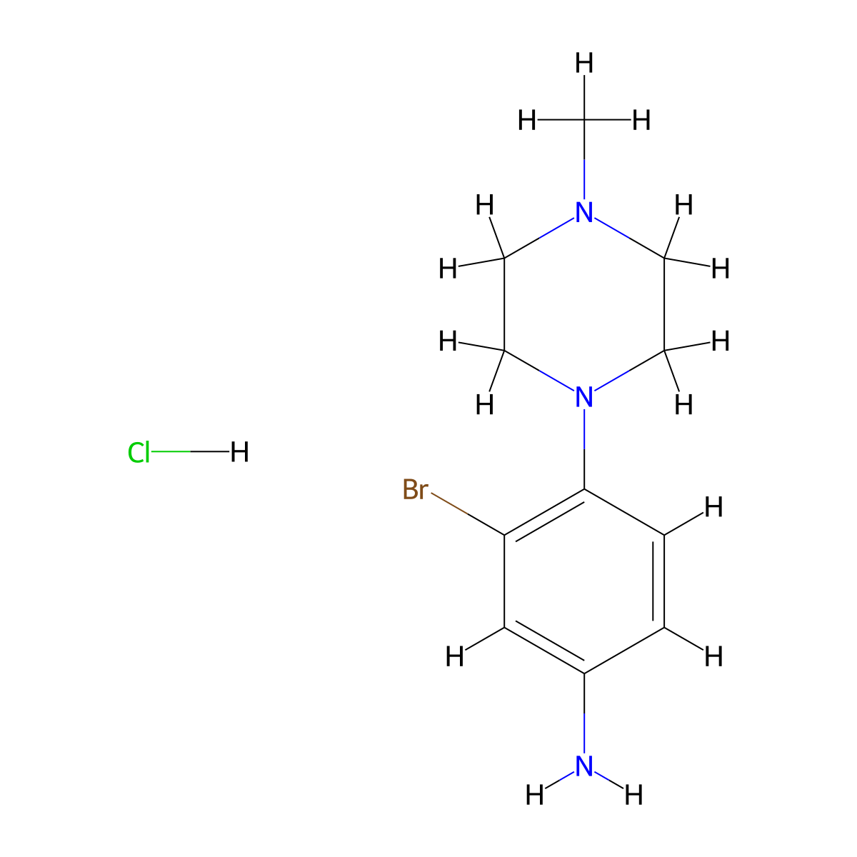 3-Bromo-4-(4-methylpiperazin-1-yl)aniline hydrochloride molecular structure, CAS 1803594-54-8