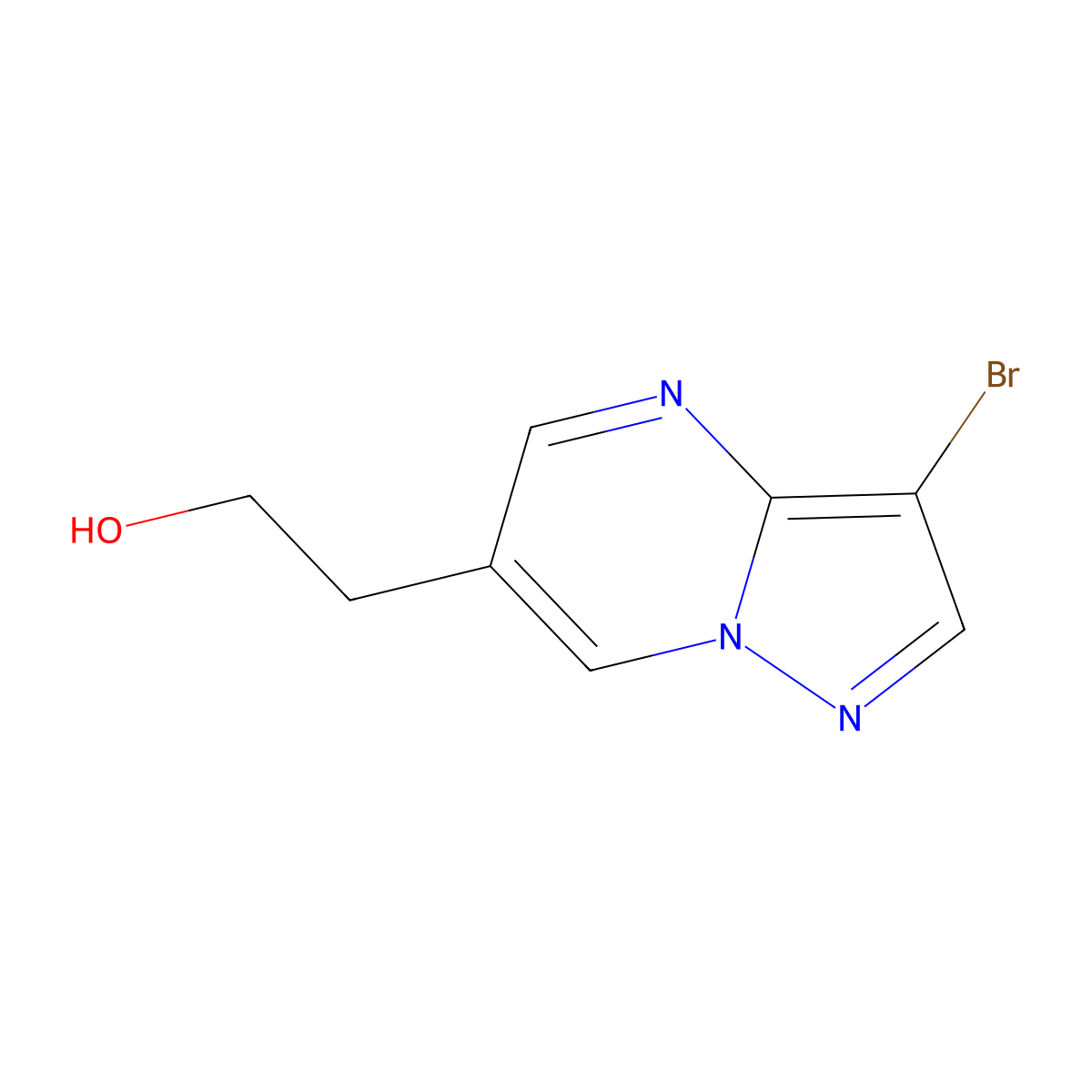 2-{3-Bromopyrazolo[1,5-a]pyrimidin-6-yl}ethan-1-ol molecular structure, CAS 1803594-59-3