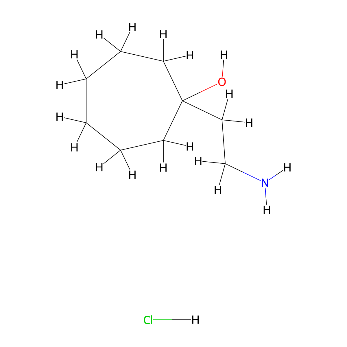 1-(2-Aminoethyl)cycloheptan-1-ol hydrochloride molecular structure, CAS 1803594-69-5