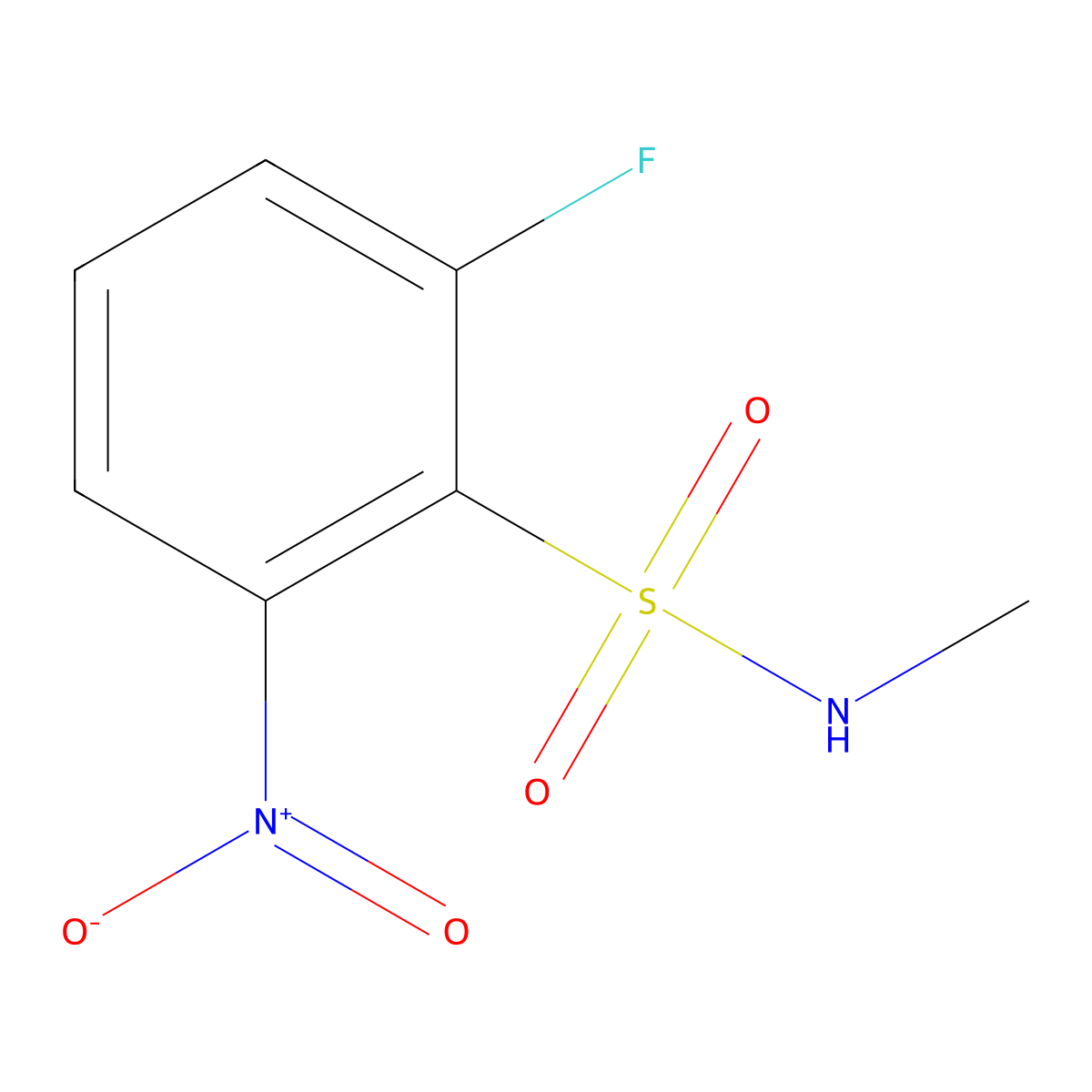 2-fluoro-N-methyl-6-nitrobenzene-1-sulfonamide molecular structure, CAS 1803594-80-0